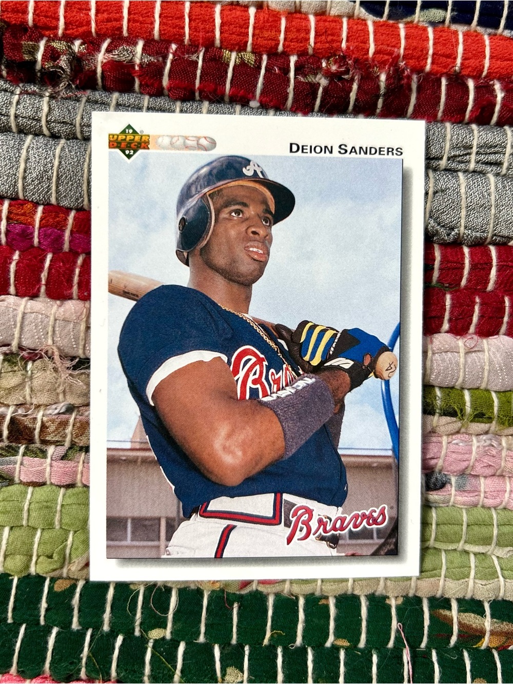 Deion Sanders 1991 Atlanta Braves Upper Deck Baseball Card